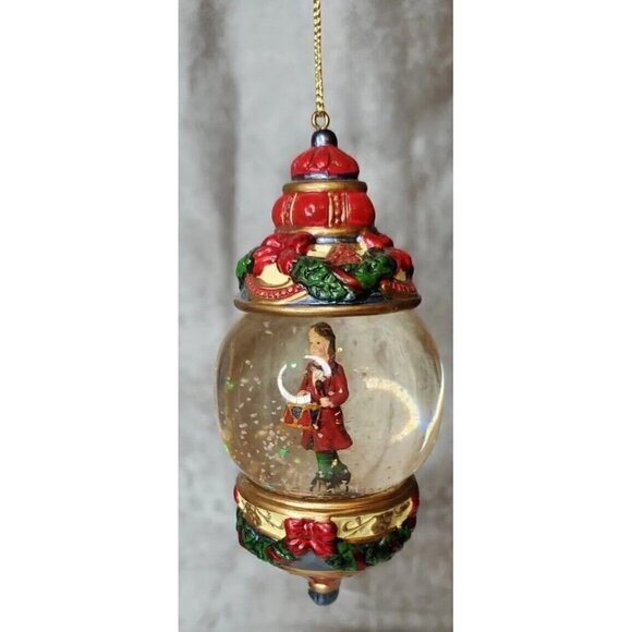 Christmas Ornament waterglobe lot of 4 Santa, Tree, Drummer, Partridge Kirkland - Picture 11 of 15